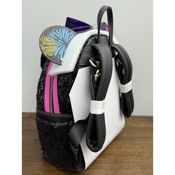 NEW Minnie Mouse Main Attraction Nighttime Fireworks Castle Loungefly Backpack - Picture 4 of 4